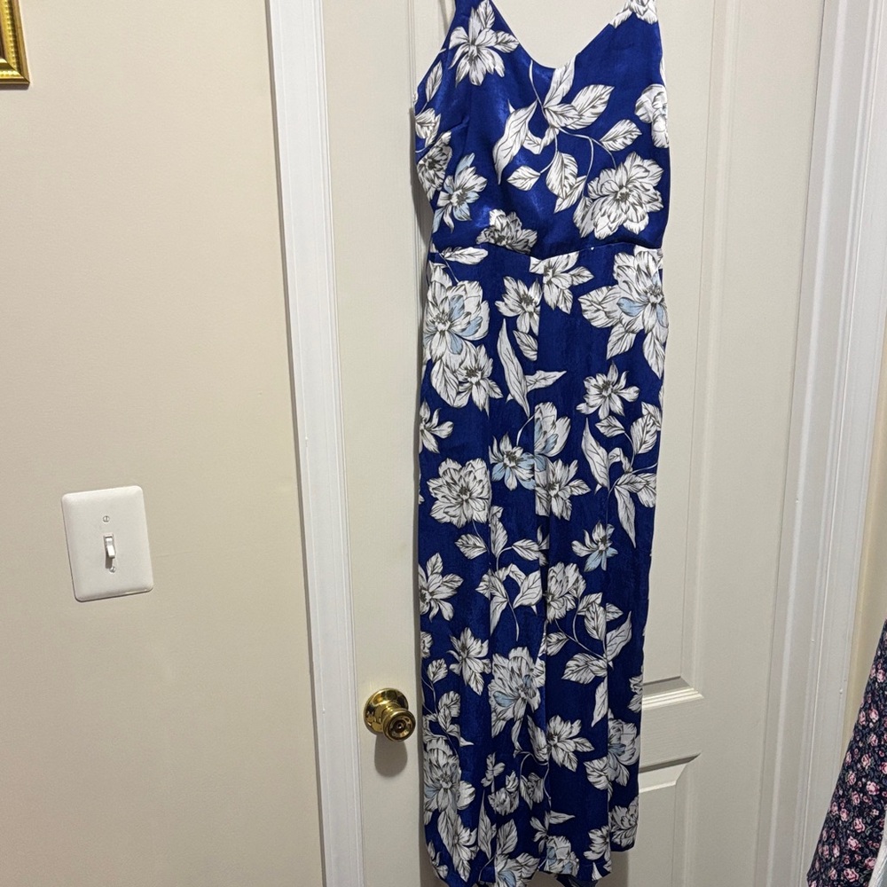 ASOS QED London Floral Blue Jumpsuit